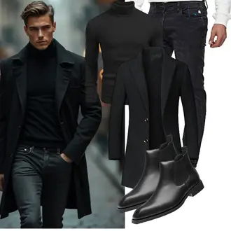 Musical Outfit mit Schwarz/Dunkelgrau ECDAHICC "Business Outfit"Look: Fitness, Arbeits, Laufen, Musical, Apres ski