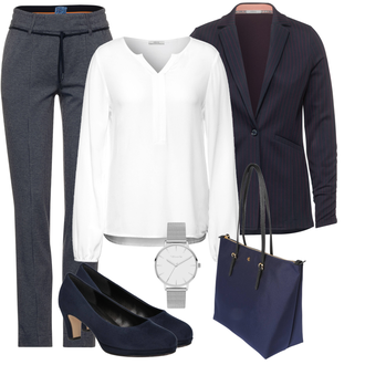 Kurz/Mini Outfit mit Schwarz/Blau Accessoire/Schultertasche/Rucksack Polo Ralph Lauren "Business Look"