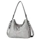 CLUCI Handtasche Damen Schultertaschen Damen Gross Frauen Designer Ledertasche Modern Henkeltaschen Zweifarbig Grau