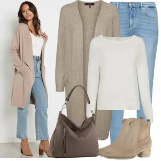 Mit Absatz Outfit mit Beige/Braun/Khaki Leder Stiefelette/Flache Stiefelette/Western Stiefelette/Lederjacke/SommerStiefelette/Gefütterte Stiefelette/Chelsea Boot Gabor "Modisches Freizeit Outfit"