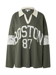 Tričko 'Boston 87' khaki / offwhite