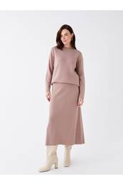 Women's Elastic Waist Plain Knitted Skirt