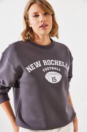Women's Triple Thread Raised Rochelle Text Printed Sweatshirt MBHS001