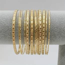 13pcs, Vintage & Boho Style, Golden Texture Pattern Stacking Bangle Set, Fashion Temperament Accessory For Dance & Holiday, Idea Gift