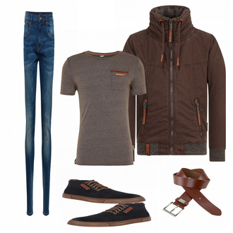 Outfit mit Schwarz Sneaker/Leder Sneaker Camel Active "Naketano"