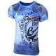 Herren Used Look Rundhals T-Shirt Kurzarm Hemd Slim Fit Design Fashion 15045, Größe:S, Farbe:Blau