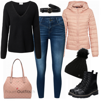 Outfit mit Schwarz Hut Guess "Citybummel Freizeitoutfit"