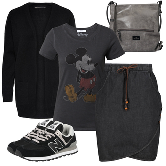 574 Outfit s Černá Teniska/Zimní bota/Nízká bota na podpatku New Balance "Módní jarní outfit"