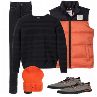 Outfit mit Grau Sneaker Timberland "John Baner"