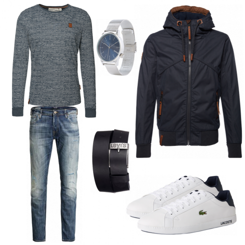 Blau Sneaker Lacoste kombinieren