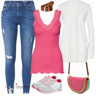 Outfit mit Blau EDC by Esprit "Rosemunde Top"