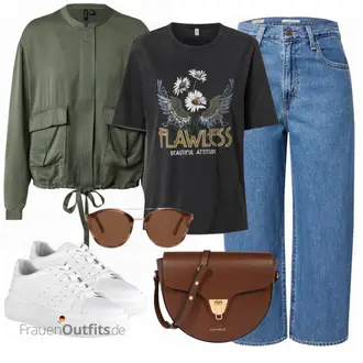 Outfit mit DunkelGrün/Khaki/Grün Hose Große Größe/Mantel/Strick Große/Sweatmode/Shirt & Top Große Größe/Baggy Jeans/Cargojeans/Mom Jean/Jeans-Culotte/Loose fit Jeans/Dad Jeans/Lederjacke/Bundfaltenjeans/Vintage Jeans/Cropped Jeans/Formelles Hemd/Boyfriend Jean/Wide Leg Jean Only "Perfekt für die Freizeit"