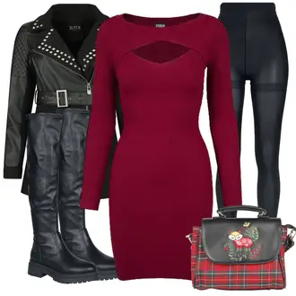 Outfit mit Dunkelgrau/Dunkelblau/Blau/Grau/Schwarz wollstrumpfhose/Thermostrumpfhose/Strumpfhose Große Größe/stützstrumpfhose/Glitzer Strumpfhose/Shaping Hose Urban Classics "Herbstliches Freizeit Outfit"