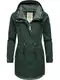 Ragwear Damen Übergangsjacke leichte Jacke lang aus Biobaumwolle mit Kapuze Saphary Organic Dark Green Gr. S