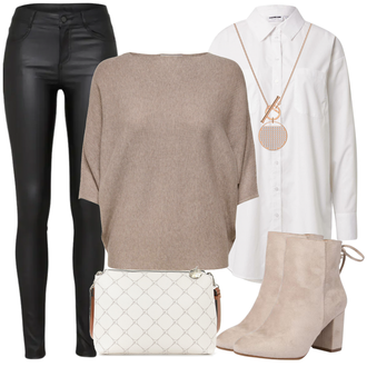 Winter Outfits mit Grau Bluse & Tunika Bluse Noisy may "Trendiger Winterlook"