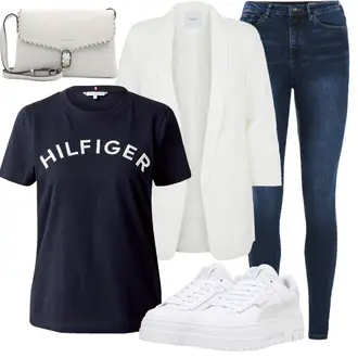 Kombinacije od trapera Skinny sa Svjetloplava/Tamnoplava/Plava Jeggings/Traper Tajice VERO MODA "Poslovni Look"
