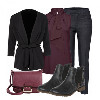 Winter Outfits mit Schwarz/Dunkelblau/Dunkelgrau Lederjacke/Blazerjacke/Blusenblazer/Boyfriend Blazer/Eleganter Blazer/Strick­blazer/Longblazer/Oversize Blazer/Kurzblazer/Sweatblazer/Lederjacke für Männer/Lederjacke Sisters Point "OneDay"