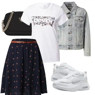 Dijamantni uzorak Outfit sa Siva/Bijela/Svjetlosiva Tenisica Za Trčanje/Tenisica za tenis/gimnastička papuča/cipela za trčanje/Tenisica za fitness Nike Sportswear "Outfit za slobodno vrijeme"