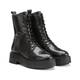 Bottines in leer met veters, made in Europe