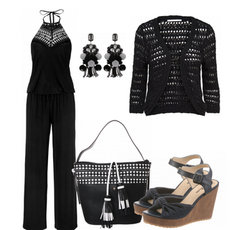 Party Outfits mit Schwarz Jumpsuit Lascana "BlackBeach"