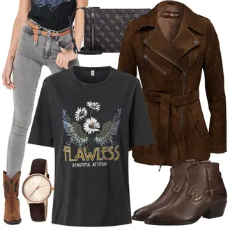 Outfit mit DunkelGrün/Khaki/Grün Hose Große Größe/Mantel/Strick Große/Sweatmode/Shirt & Top Große Größe/Baggy Jeans/Cargojeans/Mom Jean/Jeans-Culotte/Loose fit Jeans/Dad Jeans/Lederjacke/Bundfaltenjeans/Vintage Jeans/Cropped Jeans/Formelles Hemd/Boyfriend Jean/Wide Leg Jean Only "Herbstliches Freizeit Outfit"