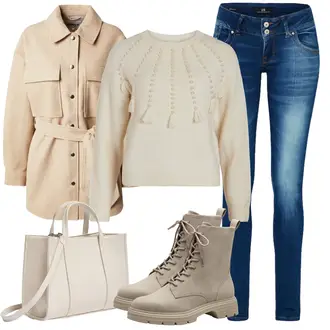 Lack Outfit mit Grau/Khaki/Braun/Beige SchnürStiefelette/SpringerStiefel/Klassischer Stiefel/Flache Stiefelette Tamaris "Perfekt für den Herbst"