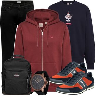 Schlichte Outfit mit Schwarz Damen 7/8-Länge Jeans/Sportschuhe/Jeans mit Schlitz/Low Rise Jean/Regular-Fit Jeans/Lederjacke/Slim Fit Jeans/Straight Leg Jean/Leder Schuhe/Thermojeans Only & Sons "Freizeit Outfit"Look: Uni, Lack, Classic, Coole, Elegant, Moderne, Old Money, Premium, Schlichte, Smart Casual, Unisex