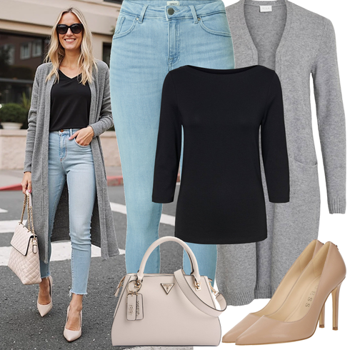 Comment poter Gris/Gris clair/Gris foncé Tricot Grande Taille/Tunique/Manteau/Robe Grande Taille/Cardigans Longs/Cachemire-Cardigan/Cardigan d'Hiver/Cardigan en Laine Vila avec Gris/Gris clair/Gris foncé Tricot Grande Taille/Tunique/Manteau/Robe Grande Taille/Cardigans Longs/Cachemire-Cardigan/Cardigan d'Hiver/Cardigan en Laine Vila