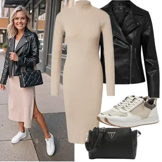 Basic Outfit sa Crna Kaput Only "Proljetni Outfit"