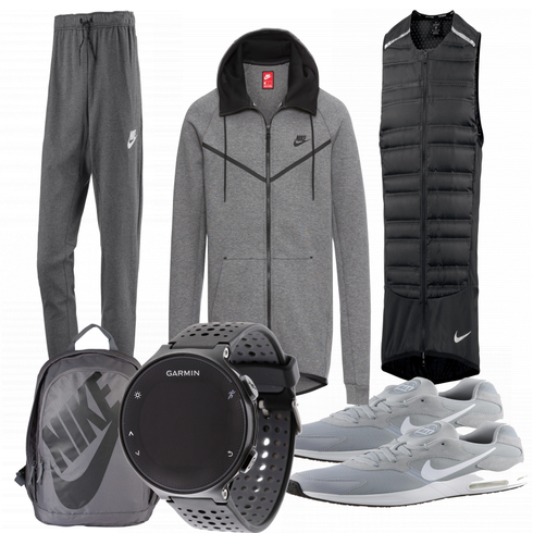 Grau Rucksack Nike Sportswear kombinieren