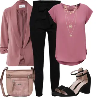 Outfit mit Schwarz Hose Große Größe/Leggings Große Größe/High Waist Hose/Strick Legging/Paperbag Hose/Steghose VERO MODA "Outfit für die Konferenz"