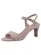 Tamaris Damen Sandaletten, Frauen Sandalen,TOUCHit-Fußbett,Riemchensandalen,Leichter Absatz,Sommerschuhe,Freizeitschuhe,Powder,38 EU