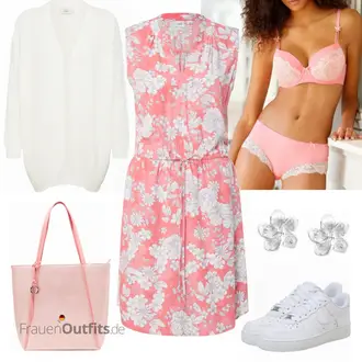 Outfit mit Rosa/Beige/Blau Kleid Große Größe GAP "GAP Kleid"