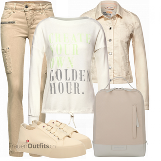 Outfit mit Beige Sneaker SCOTCH & SODA "Outfit für den Frühling"