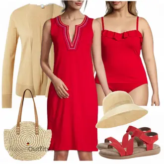 Outfit mit HALLHUBER, Hut HALLHUBER "Perfekt für den Sommer"