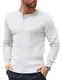COOFANDY Pullover Knopfleiste Herren Henley Pullover Bussiness Strickpullover Herrenpullover Rundhals Langarm Feinstrickpullover Weiß M
