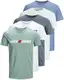 JACK & JONES Herren 5er-Pack T-Shirts aus Baumwolle Styles (Slim Fit Mix 9, M)