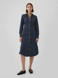 Denim Midi Dress Western - Women's