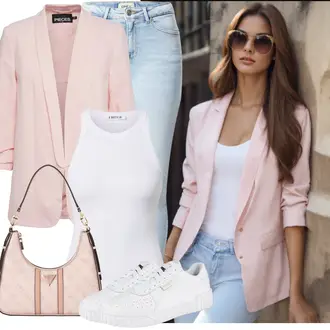 Jeans Outfits mit Rosa Anzug LongBlazer/Blazerjacke/BlusenBlazer/Boyfriend Blazer/Lässiger Blazer/Lederjacke/Eleganter Blazer/Oversize Blazer/KurzBlazer/Lederjacke für Männer Pieces "Sommer Look für modische Frauen"