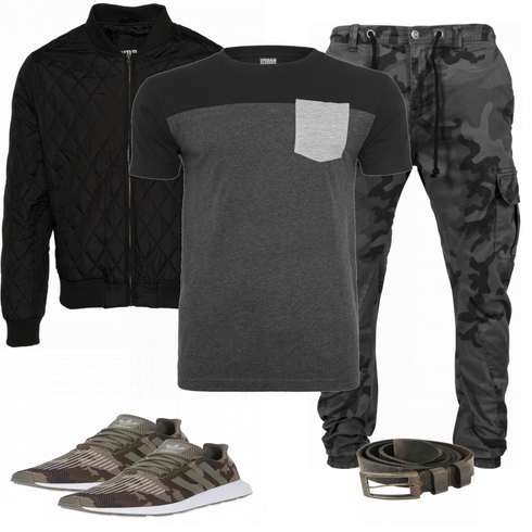 Blau Hose Urban Classics kombinieren