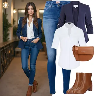 Été tenues avec Bleu foncé/Bleu clair Blazer Boyfriend/Veste en Cuir pour Homme/Blazer Chemisier/Blazer Casual/Blazer Élégant/Veste de Blazer/Veste en cuir pour hommes/Blazer Court Vila "Parfait pour le printemps"