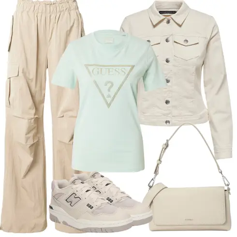 Comment poter Kaki/Beige/Blanc/Orange/Marron Veste de Printemps/Veste Vintage/Veste Courte/Veste de Chemise/Veste Courte en Jean/Veste en Velours Côtelé/Chemisier Grande Taille Only avec Kaki/Beige Pantalon Cargo/Pantalon Parachute/Pantalon de jogging cargo Sisley