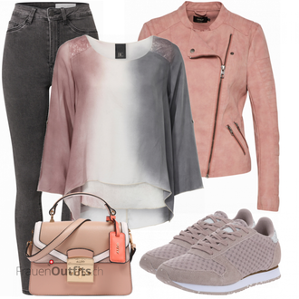 Outfit mit Grau Schuh Sneaker WODEN "Perfekt für den Frühling"