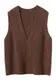 DISSA Damen Kaschmir Pullunder Braun V-Ausschnitt Ohne Arm Pullover Kaschmir Wolle Einfarbige Relaxed Dicker Pullunder,40,ZSBR8368