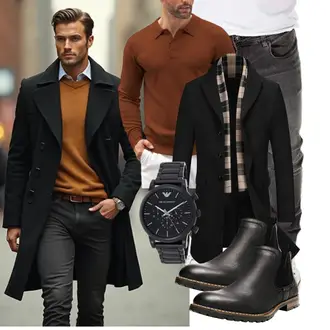 Musical Outfit mit Schwarz COOFANDY "Business Outfit"Look: Freizeit, Laufen, Musical, Apres ski