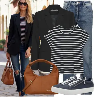 Klassiek Outfit met Casual Blazer/Elegante Blazer/Smoking Blazer/Katoenen Blazer/Korte Blazer/Leren Jas/Blazerjas/Zakelijk Pak/Boyfriend Blazer/Leren Herenjas/Lederen jas Fransa "Lichtgewicht Outfit"Look: Franse, Elegant, Klassiek