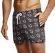 Leif Nelson Herren Sommer Badeshorts mit Taschen Männer Badehose Schwimmshorts Herren Schwimmhose-Beachshorts Jungen Strand Shorts Kurze Hosen Cargo Bermuda Chino LN92500 Schwarz Medium
