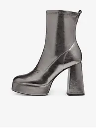 Women's Heeled Ankle Boots in Silver - Women