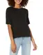 Amazon-Marke: Daily Ritual Damen-Pullover, offener Rundhalsausschnitt, leicht, kurzärmelig, Black, US XS (EU XS - S)