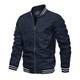 MAGCOMSEN Männer US Fliegerjacke Militär Blouson Kurz Mantel Leicht Herbst Freizeitjacke Herren Windbreaker Winterjacke College Baseballjacke mit Taschen Dunkelblau M